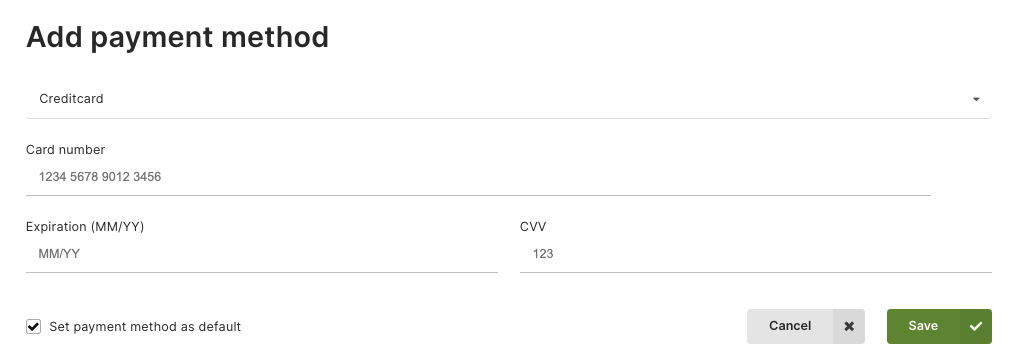 ArangoGraph Payment Method