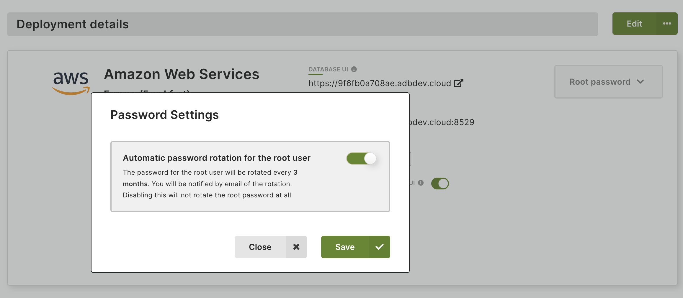 ArangoGraph Deployment Password Rotation