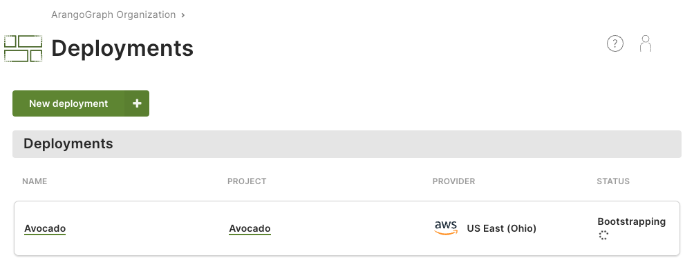 ArangoGraph Deployments Bootstrapping