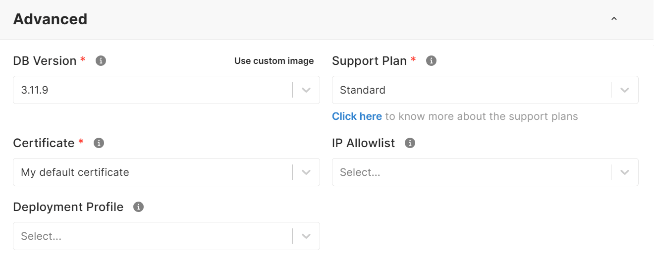 ArangoGraph New Deployment Advanced