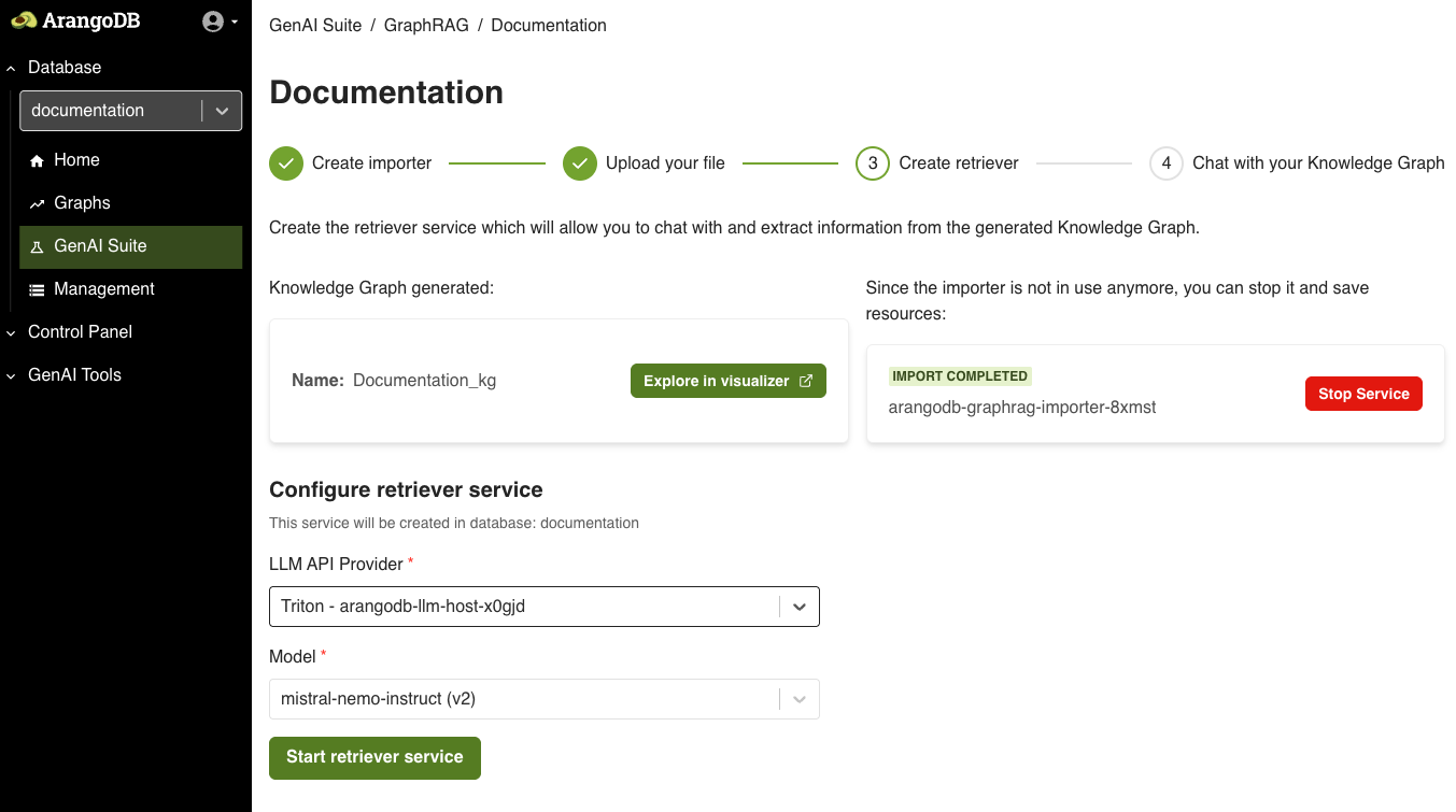 Configure Retriever Service using Triton